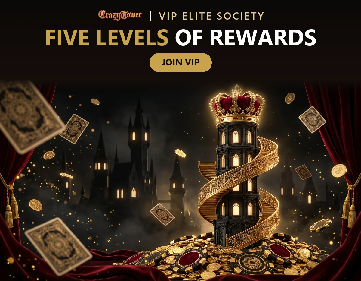 golden-staircase-spiralling-around-a-crowned-tower-to-illustrate-the-crazy-tower-vip-levels